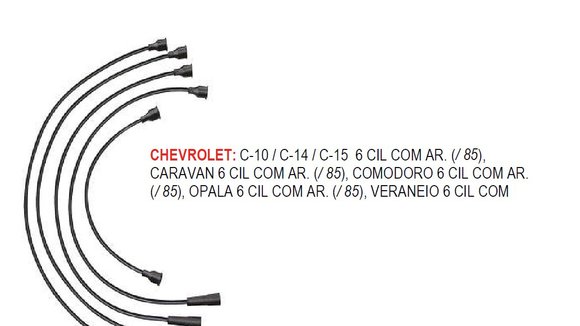 Imagen de JUEGO CABLES BUJIA CHEVROLET OPALA/VERANEIO/C10 6 CILINDROS